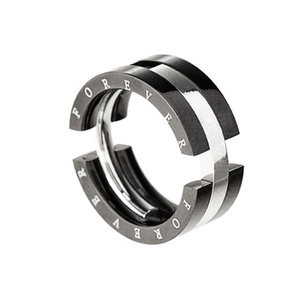 obrączka + łańcuszek FOREVER BLACK