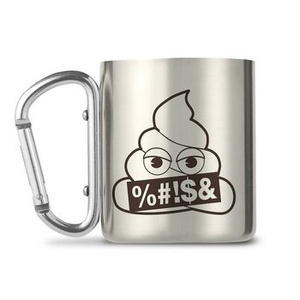kubek metalowy z karabińczykiem EMOJI - POO