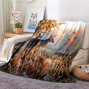 narzuta/koc DEERS IN WOODS