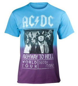 koszulka AC/DC - HIGHWAY TO HELL POSTER, barwiona