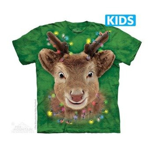 koszulka dla dzieci THE MOUNTAIN - LIGHTS REINDEER, barwiona