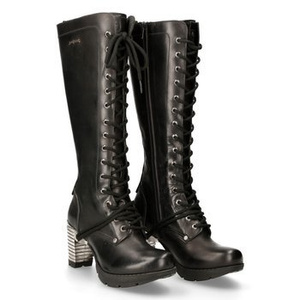 buty damskie NEW ROCK ITALI NEGRO, TRAIL NEGRO ACERO [TR005-S1]