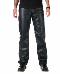 spodnie skórzane UNIK, proste UNISEX