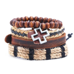 bransoletka BOHO - CROSS, zestaw 4 bransoletek