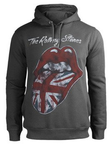 bluza THE ROLLING STONES - UK TONGUE, z kapturem, szara