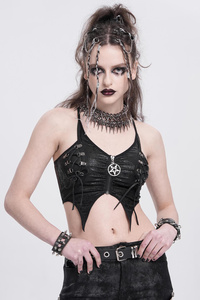 top damski DEVIL FASHION - BLACK SEXY GOTHIC PUNK