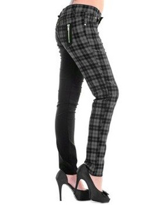spodnie damskie BANNED - BLACK/GREY CHECK