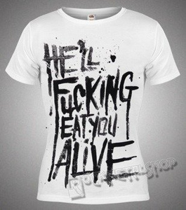 bluzka damska BLACK ICON - HE'LL FUCKING EAT YOU ALIVE (DICON150 WHITE)