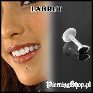 KOLCZYK DO BRODY LABRET(bioplast) ŁEZKA różne kolory CZARNY [LA-156]