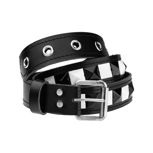 pasek z ćwiekami PYRAMID 1-rzędowy z gęsty ,skóra ekologiczna