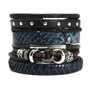 bransoletka BOHO BLACK - ALLOY KNOT, zestaw 4 bransoletek