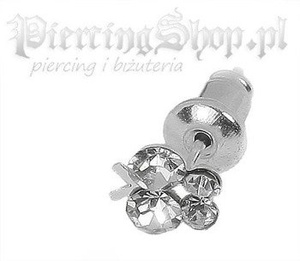 kolczyk LISTEK bezbarwny