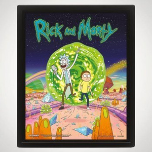 obraz w ramie 3D RICK AND MORTY - PORTAL