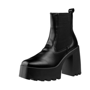 botki damskie na obcasie ALTERCORE czarne (BLAZE BLACK)