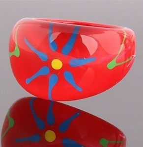 pierścień FLORAL czerwony