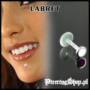 KOLCZYK DO BRODY LABRET(bioplast) KÓŁKO różne kolory CZERWONY [LA-155]