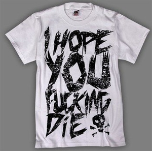 koszulka BLACK ICON - I HOPE YOU FUCKING DIE! (MICON237 WHITE)