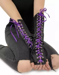 rękawiczki/rękawki LACE UP black/purple