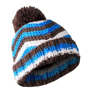 czapka zimowa MASTERDIS - BEANIE ZIG ZAG brown/turquoise