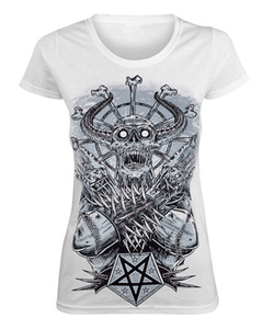 bluzka damska BLACK ICON - METAL DEMON biała (DICON089 WHITE)