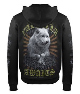 bluza VICTORY OR VALHALLA - VALHALLA AWAITS rozpinana, z kapturem