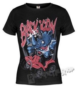 bluzka damska BLACK ICON - ROCK N RINO (DICON109 BLACK)