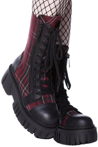 buty damskie KILLSTAR - KICK THE BUCKET (BLOOD TARTAN)