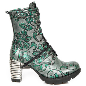 buty damskie NEW ROCK VINTAGE FLOWER GREEN, TRAIL NEGRO TACON ACERO [M.TR001-S7]