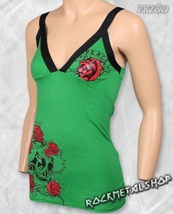 bluzka damska SKULL & ROSES top damski zielony