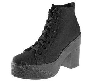 botki damskie na obcasie ALTERCORE czarne (ROCA CANVAS BLACK)